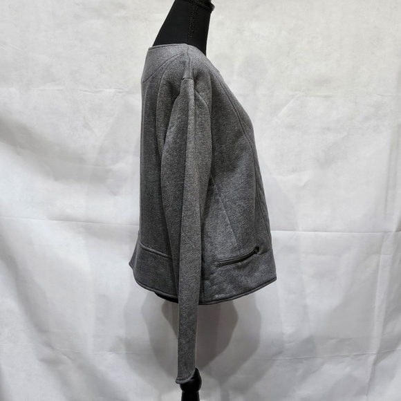 Athleta Quilted Front Asymmetrical Zip Up Grey Jacket Size XL - Picture 7 of 9